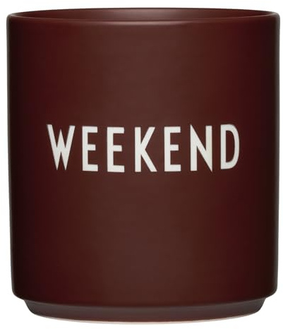 Design Letters Lieblingsbecher WEEKEND Tasse Braun 250 Ml | Geschenk Mama & Papa | Muttertagsgeschenk, Vatertagsgeschenk | Geburtstagsgeschenk für Mama & Männer | Kaffeebecher Porzellan | Geschenke