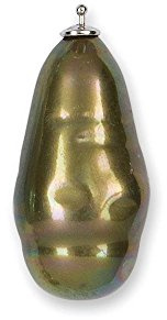 HEIDE HENDORFF stor barockdroppe system kedjehängare, oliv, Sterlingsilver