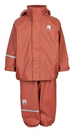 CeLaVi Conjunto de Lluvia 100% Impermeable para Niños – Chaqueta y Pantalón de Lluvia de PU, Ropa de Lluvia para Exterior Cortavientos para Niños y Niñas