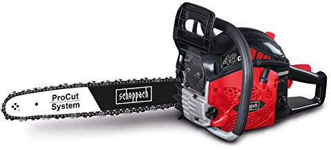 Scheppach Tronçonneuse thermique CSH46 - moteur 2 temps - 46 cm³ - longueur guide-chaîne ProCut 45 cm - coupe max Ø 43 cm - réservoir 0,55L