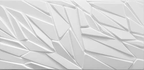 Deccart - Pannelli murali decorativi per pareti 100x50 cm - Pannello decorativo 3d - polistirolo da parete soffitto - 3d wall panel - Decorazione muro - Bianco roccia - 5 pezzi (5 m²)