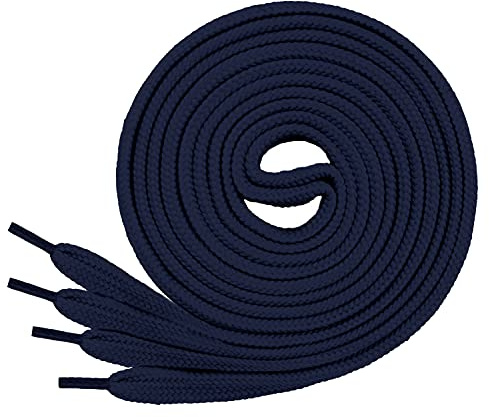 Di Ficchiano 1 eller 2 par – platta snören 12 mm breda för sneakers sportskor löparskor – mycket slitstarka skoband Shoelaces 70 cm – 200 cm längd, polyester I Made in Europa, Mörkblå, 180 cm / 12mm