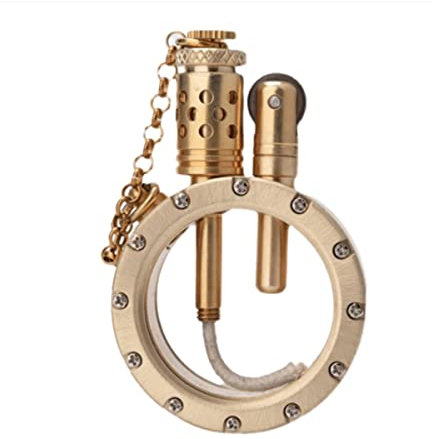 LXXYYZ Creative Vintage Lighter Reusable Kerosene Outdoor Lighter Unique Birthday Gifts for Men Dad Husband (Gold)