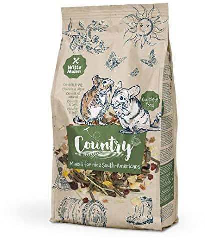 Witte Molen, Country Chinchilla & Octodon 0, 85 kg, Vollfutter, mit Zusatz von Vitaminen und Mineralien, für mehr Vitalität, mit passenden hochwertigen und schmackhaften Samen