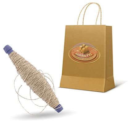 Moretti® Spoletta Spago Per Salumi | Confezione 10 Pezzi Rotoli | Resitente Per Legatura Salumi | Decorazioni Pacchi Regali | Spessore 2/3 Bianco