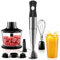 NWOUIIAY Batidora de Mano 1200W Batidora Multifuncional de Acero Inoxidable Infinitamente Variable 6 en 1 con Picadora de 500ml Batidora Eléctrica Vaso Medidor de 600ml sin BPA