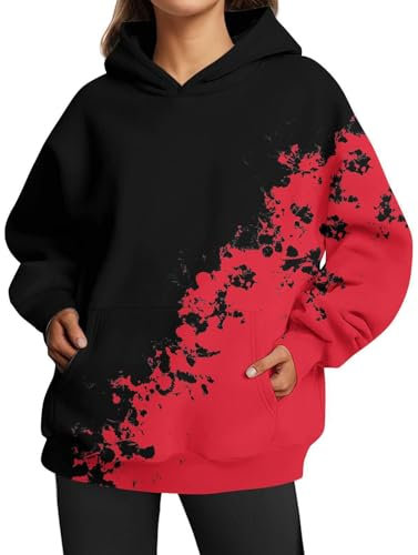 HOOUDO Sale Angebote Sale Angebote Damen Oversized Sweatshirts Hoodies Langarmshirts Pullover Herbstkleidung Mit Tasche Kasack Und Hose Set Damen Neon Sweatshirt Damen STRI Sale Angebote Bestellung