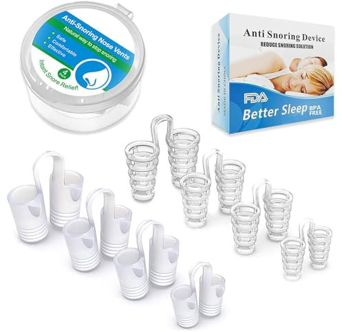 Schnarchstopper, Satz mit 16 Stück Anti Schnarch Nasenspreizer, Wiederverwendbares Nasendilatator, 4 Größen Silikon Schnarchstopper, Weichem Silikon Nasendilator,Erzielen Sie Eine Natürliche Nachtruhe