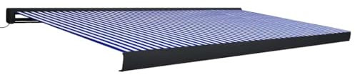 Kassettmarkis med motor 500 x 300 cm – pulverlackerad aluminium, PU-belagt markistyg – perfekt solskydd för terrass och trädgård