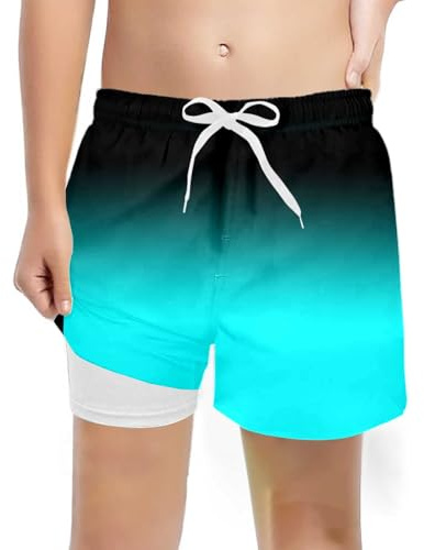 Sonnena Bañador para niños de Secado rápido Pantalones Cortos de compresión con Forro antirozaduras Calzoncillos Tipo bóxer Traje de baño Pantalones Cortos de Playa