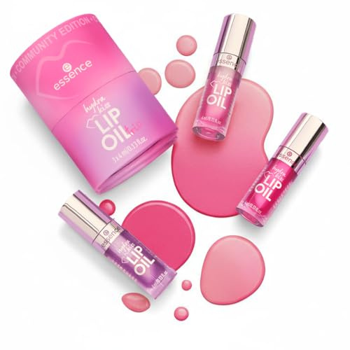essence hydra kiss LIP OIL trio 01 Lip’s Choice Awards, coffret d’huiles à lèvres: teinte best-seller + 2 teintes communauté, fini brillant