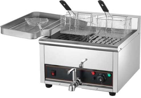 Friteuse commerciale avec brûleur tubulaire et zone froide pour une cuisson efficace à haut volume