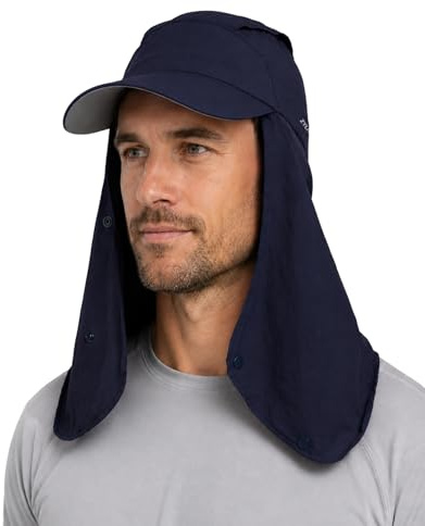 Zylioo 2XL XL XL L solhatt med nackskydd, stor baseballkeps UPF 50+ solskydd, snabbtorkande lätt sommarhatt, marinblå, XL-XXL