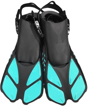 Palmes de natation courtes pour la plongée en apnée, taille voyage, palmes réglables avec talon ouvert, palmes courtes pour adultes, hommes et femmes, palmes réglables, palmes de plongée