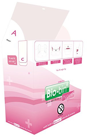 Hygiene+ 14L Sustainable Sanitary Bin, Paper based, Nappies, Feminine Hygiene, Disposable, no contract - Single bin