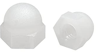 sourcing map 20 st. M4 hattmutter hexagon kupolhuvud muttrar för skruvar bultar nylon vit