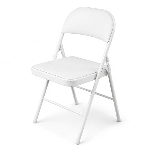 Oypla Heavy Duty White Padded Folding Metal Desk Office Chair Seat