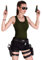 Black Snake® Damen Lara Croft Kostüm | Gürtel, rechtes + linkes Beinholster - Schwarz - OneSize