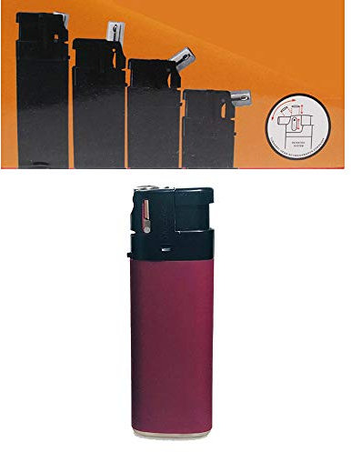 Accendino modello Sidekick Rubber Color come accendino normale o fischietto, regolabile in 3 posizioni, 0, 45 e 90 gradi, superficie morbida e setosa (Bordeaux (1 accendino))