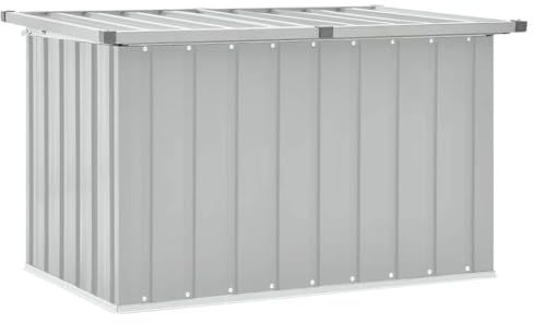 vidaXL Caja de Almacenaje para Jardín, Baúl para Cojines Almohadas Mantas, Cofre de Herramientas, Caja para Porche Patio Terraza, Gris