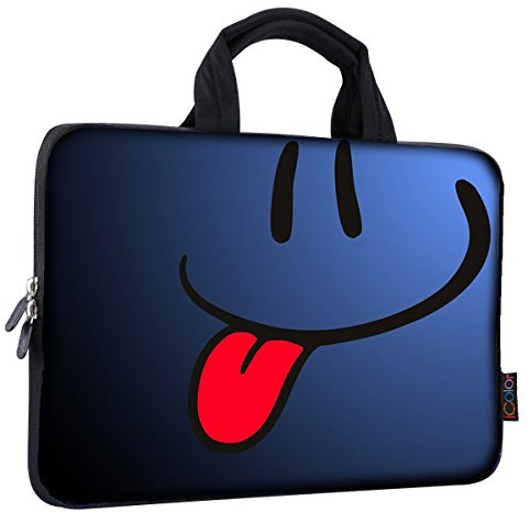 iColor Universal 9.7 10 10.1 10.2 inch Ultra-Portable Neoprene Zipper Laptop Sleeves Bag Case Cover for iPad eBook Netbook Readers (Blue Tongue)