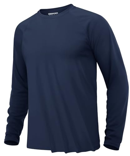 KEFITEVD Long Sleeve Swimming T Shirts for Mens Lightweight Running Tops