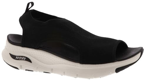 Skechers Arch Fit-City Catch Womens Knit Slip-on Sandals, Sandali, Nero, 36 EU