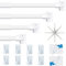 Aiitomg 4 Stücks Scheibengardinenstange,Fenstergardinenstangen, Vitragestangen für Store, Schrank, Fenster, Küche, DIY-Projekte (50-85CM, Weiß)