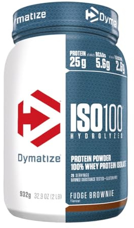 Dymatize ISO 100 Hydrolyzed Fudge Brownie 932g - Whey Protein Hydrolysat + Isolate Powder
