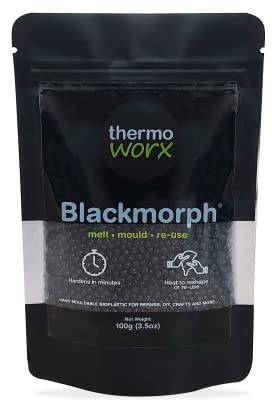 Blackmorph Thermoworx bioplastique 100 Grammes. Réutilisable thermoplastique moulable à la Main. Artisanat et Bricolage