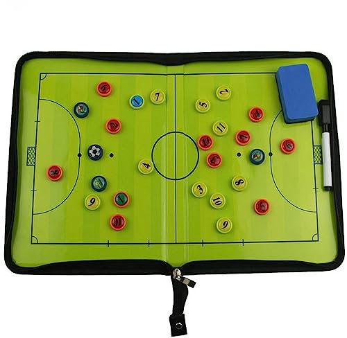 Magnetisk Futsal Fotboll Taktiktavla med Blixtlåsväska, Futsal Coaching Board Fotbollsurklipp for Tränare med Dry Erase, Marker Pen och Magneter