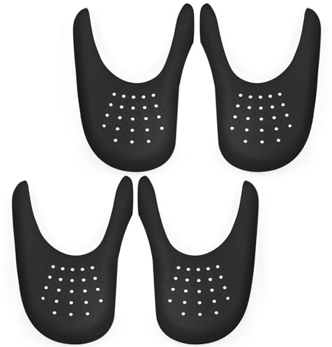NEPAK 2 Pairs Crease Protectors for Air Force 1,Against Toe Box Shoe Creases,Sneaker Shoes Protectors,UK Size 7-12 (Black)