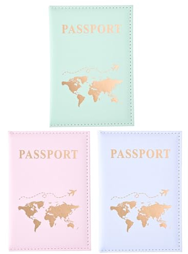 DHWEKU 3 Pezzi Custodia Passaporto,Porta Passaporto da Viaggio,Portapassassaporto, PU Pelle Cover Passaporto, Accessori da Viaggio per Uomo e Donna per Riporre Passaporti, Carte di Credito