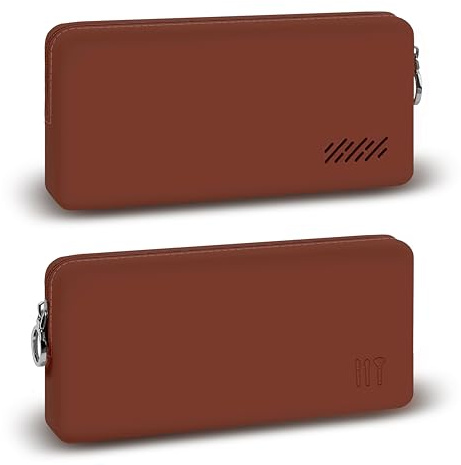 HomeGadget Porta Pennelli Make Up in Silicone [ 22 x 11 x 4cm ] - Lavabile Completamente - Organizer per Trucco come Pennelli, Makeup ecc. in Marrone