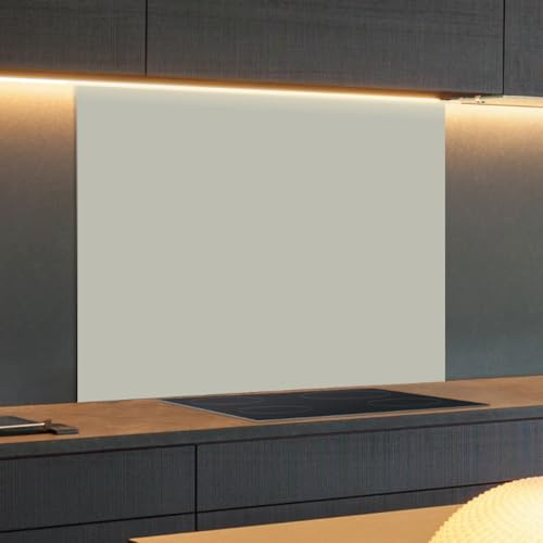 Spritzschutz Küchenrückwand Glas 60 x 60 cm Seidengrau, Küchenwand Wandschutz, Herd Spritzschutz, Rückwand Küche Glas, Pfannenspritzschutz - RUECKWAND24
