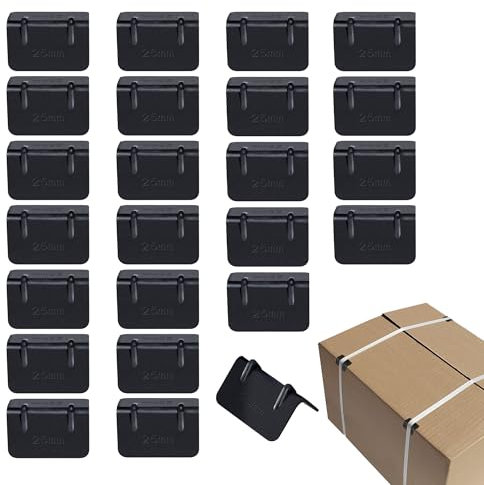 24 Stück Kantenschutz für Spanngut mit Ratsche Dauerhaft Kantenschoner rutschfest Kantenschutz Zurrgurte LKW Kantenschutz Kantenschutz Winkelsicherung für Zurrgurte mit 25 mm Breite (Schwarz)