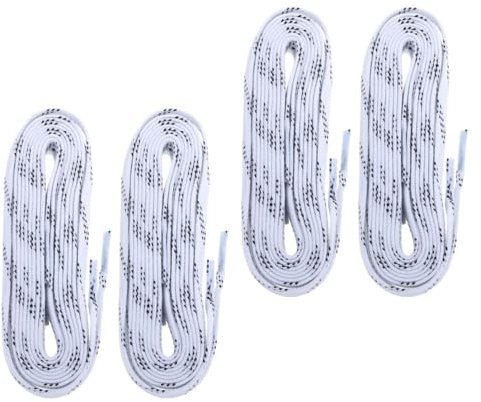 BESPORTBLE 4 Stück Eishockey Schnürsenkel Anti-Bruch-Schnürsenkel Sieb Anti-Frost Schnürsenkel Eislauf Schnürsenkel Wachs-Hockey-Schnürsenkel Blade-Skates-Schnürsenkel Baumwolle Weiß
