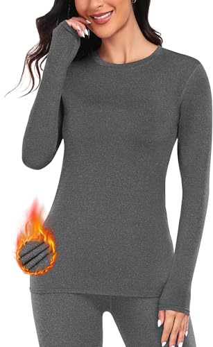 Thermal Shirts for Women, Fleece Lined Thermal Layer Long Sleeve Undershirt