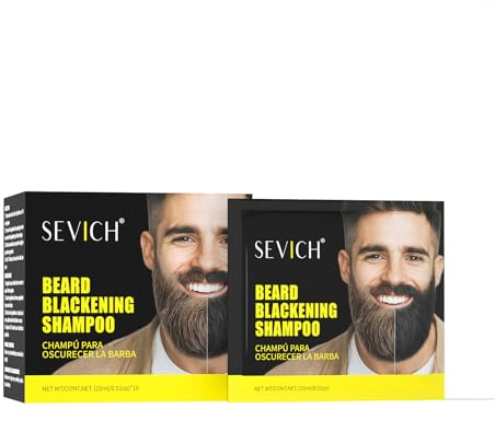 SEVICH Beard Dye - Beard Dye for Men, Instantly Easy Coloring, Nourishing & Skin Friendly Formula Containing Natural Extracts, 10x15ml Travel Friendly Packets