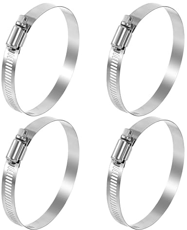 Songella Fascette Stringitubo 118-140mm Fascette Stringitubo in Acciaio Inox 304 Fascette Regolabili per Tubo Giardino Auto Lavatrice 4 Pezzi