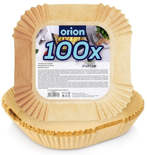 orion group Airfryer - 100 pezzi di carta da forno quadrata, per friggitrice ad aria calda, forno e microonde, resistente al calore, oleorepellente e per alimenti