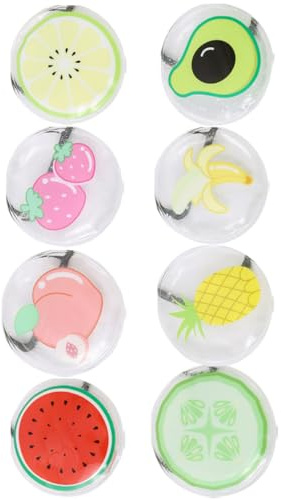 LALADEFIEE 8 Compresas Frías para Ojos en Gel Diseño de Frutas, Paquete para Cuidado Ocular Que Bloquea Luz Natural, Ayuda a Relajar y Aliviar Bolsas, Especialmente para Mujeres