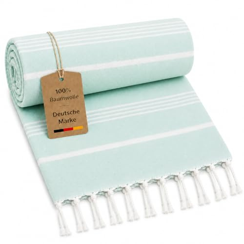 ELZTALER Hamamtuch 170x95 cm Saunahandtuch & Strandtuch – 100% Baumwolle