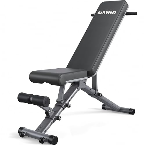 BARWING Adjustable Weight Bench Workout Bench, 1000 LB Heavy Duty Incline Decline Bench for Home Gym, Easy Assembly Foldable Training Lifting Bench, Ultra Short Gap New Version