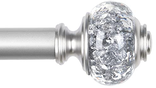 USFOOK Silver Curtain Rods for Windows 72 to 144, Decorative Drapery Rod
