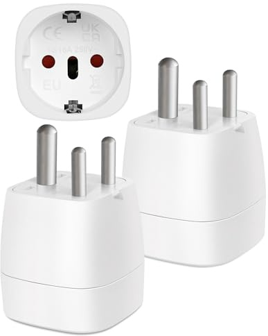 Reiseadapter Indien 2 Stück, Adapter Indien Steckdose, Reiseadapter Typ D für Sri Lanka, Indien, Nepal, Reisestecker Indien Stromadapter (Nicht zutreffend für Südafrika)