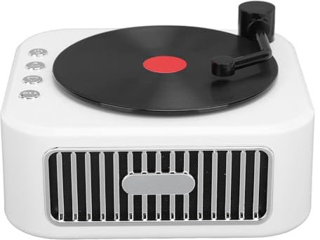 Haut-Parleur Tourne-Disque Portable avec Son Stéréo HiFi et Micro Unique pour la Maison, la Chambre, Le Bureau – e Couleur, 3 Modes – pour Les Amoureux (Double Micro)