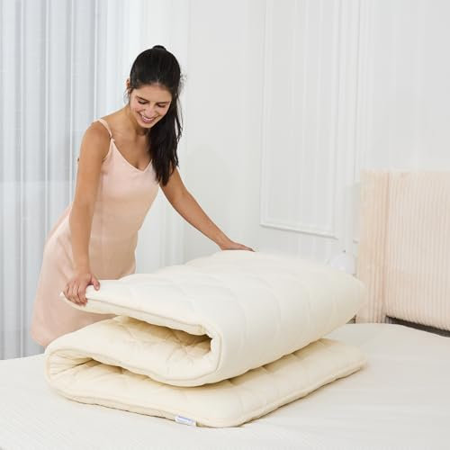 Miisong Japanese Floor Mattress with Washable Cover, Folding Futon Mattresss, Tatami Mat Sleeping Pad with Thicken Memory Foam, Roll Up Floor Lounger Bed for Kids Adults (Twin 80×39×2.6)