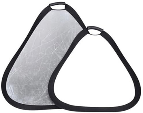 REFLEX CAMERA 2-in-1 Triangle Photography Reflector 24 (60cm) | Silver/White Reflective Surfaces | Single-Hand Grip | Portable Durable Light Reflector with Carrying Case