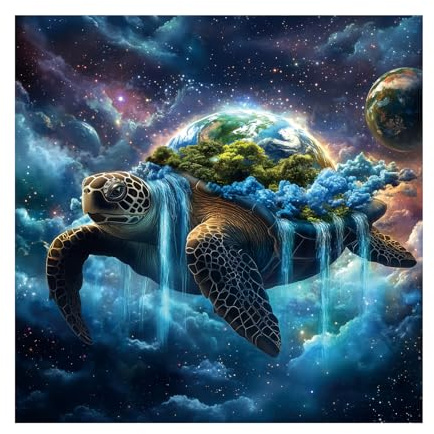 Sea Turtle Space Earth Puzzle 1000 Piece for Adults, Galaxy Planet Fantasy Jigsaw Puzzle, Magic Universe Animals Puzzles